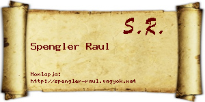 Spengler Raul névjegykártya
